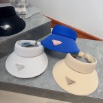 [PRADA Prada] 2023 summer new ice silk sun visor empty top hat