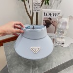 [PRADA Prada] 2023 summer new ice silk sun visor empty top hat