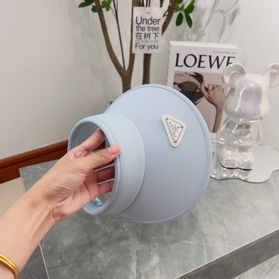 [PRADA Prada] 2023 summer new ice silk sun visor empty top hat