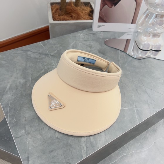 [PRADA Prada] 2023 summer new ice silk sun visor empty top hat