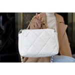 𝗖𝗛𝗔𝗡𝗘𝗟 ❶❾ 𝗕𝗔 𝗚 Original lambskin series ❥ Genuine leather ❥ Medium ❥ Fairy white ☁️ੈ✩‧₊˚