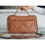 𝗖𝗛𝗔𝗡𝗘𝗟 ❶❾ 𝗕𝗔𝗚 Original lambskin series ❥ Genuine leather ❥ Small ❥ Caramel ʚ 🧸ྀི ɞ✩‧₊˚