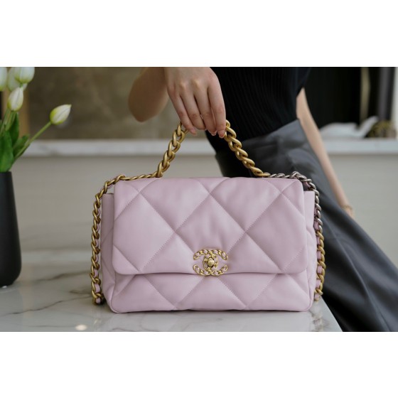 𝗖𝗛𝗔𝗡𝗘𝗟 ❶❾ 𝗕𝗔𝗚 Original lambskin series ❥ Genuine leather ❥ Medium ❥ New spring/summer color ☻ Cherry blossom pink