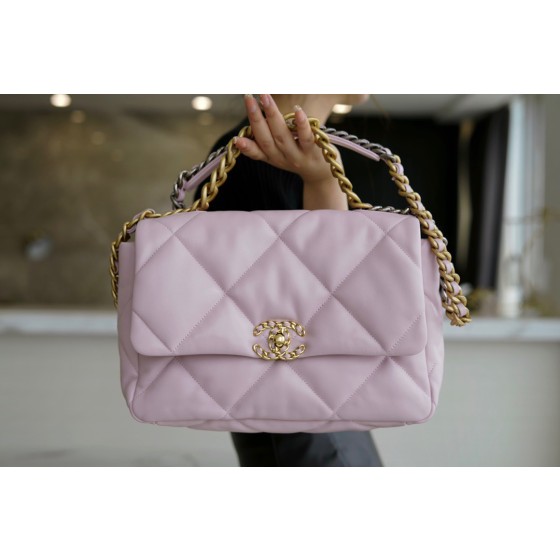 𝗖𝗛𝗔𝗡𝗘𝗟 ❶❾ 𝗕𝗔𝗚 Original lambskin series ❥ Genuine leather ❥ Medium ❥ New spring/summer color ☻ Cherry blossom pink