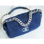 𝗖𝗛𝗔𝗡𝗘𝗟 ❶❾ 𝗕𝗔𝗚 Original denim series ❥ Genuine leather ❥ Small ❥𝟮𝟮𝗣𝗣 Dark denim