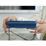 𝗖𝗛𝗔𝗡𝗘𝗟 𝑾𝒐𝒄 Fat Choi bag Original denim denim fabric 22𝐶 denim metal ball 𝗪𝗼𝗰