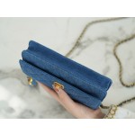 𝗖𝗛𝗔𝗡𝗘𝗟 𝑾𝒐𝒄 Fat Choi bag Original denim denim fabric 22𝐶 denim metal ball 𝗪𝗼𝗰