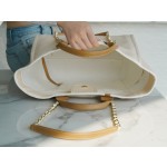 𝐂𝐇𝐀𝐍𝐄𝐋 Beach Bag Summer 🏖 Super Fairy Pearl Embroidery Beach Bag Apricot