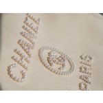 𝐂𝐇𝐀𝐍𝐄𝐋 Beach Bag Summer 🏖 Super Fairy Pearl Embroidery Beach Bag Apricot