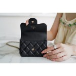 𝐂𝐇𝐀𝐍𝐄𝐋 ❥𝟚𝟘𝟚𝟚1 Premium Handmade Workshop Handle Coin Purse ❥ Black