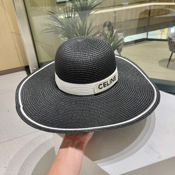 Celine Straw Hat, Brim, Sun Hat, Beach Sun Hat, Head Circumference 57cm