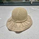 Celine summer new splicing large eaves sunshade fisherman hat outdoor sunscreen ice silk basin hat women