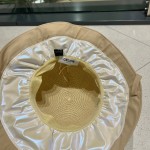 Celine summer new splicing large eaves sunshade fisherman hat outdoor sunscreen ice silk basin hat women