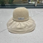 Celine summer new splicing large eaves sunshade fisherman hat outdoor sunscreen ice silk basin hat women