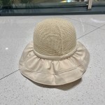Celine summer new splicing large eaves sunshade fisherman hat outdoor sunscreen ice silk basin hat women
