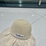 Celine summer new splicing large eaves sunshade fisherman hat outdoor sunscreen ice silk basin hat women