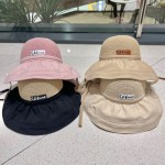 Celine summer new splicing large eaves sunshade fisherman hat outdoor sunscreen ice silk basin hat women