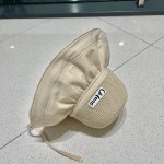 Celine summer new splicing large eaves sunshade fisherman hat outdoor sunscreen ice silk basin hat women