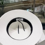 Chanel2023's new straw sunshade straw hat basin