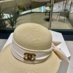 Chanel2023's new straw sunshade straw hat basin