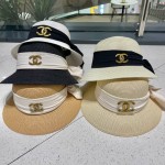 Chanel2023's new straw sunshade straw hat basin