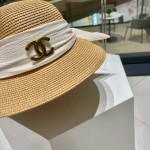 Chanel2023's new straw sunshade straw hat basin