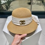 Chanel2023's new straw sunshade straw hat basin