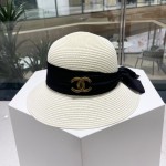 Chanel2023's new straw sunshade straw hat basin