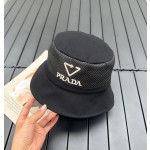 prada classic triangle bucket hat
