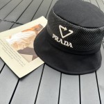 prada classic triangle bucket hat