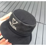 prada classic triangle bucket hat