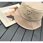 prada classic triangle bucket hat