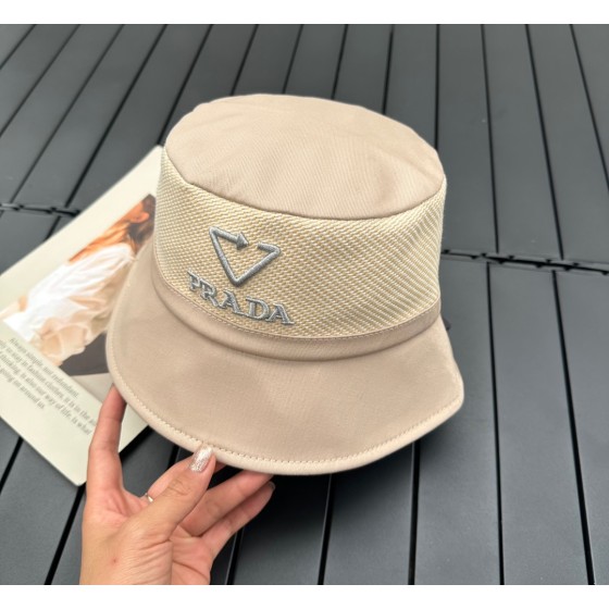 prada classic triangle bucket hat