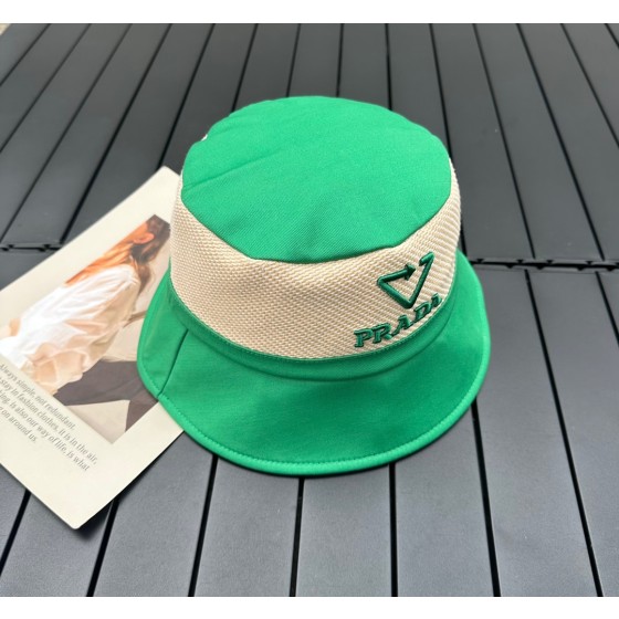 prada classic triangle bucket hat