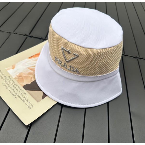prada classic triangle bucket hat