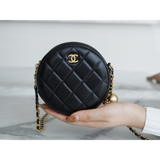 𝐂𝐇𝐀𝐍𝐄𝐋 Metal ball series small round cake〰 Black