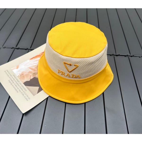 prada classic triangle bucket hat