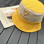 prada classic triangle bucket hat