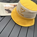 prada classic triangle bucket hat
