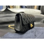 𝗖𝗛𝗔𝗡𝗘𝗟✦ 𝗖𝗹𝗮 𝘀𝘀𝗶𝗰 𝗙𝗹𝗮𝗽 23S Camellia Adjustment Buckle Large Mini Black Gold