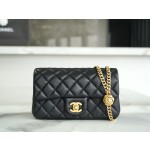 𝗖𝗛𝗔𝗡𝗘𝗟✦ 𝗖𝗹𝗮𝘀𝘀𝗶𝗰 𝗙𝗹𝗮𝗽 23S Spring/Summer New Camellia 𝐂𝐅 Large 𝐦𝐢𝐧𝐢 Black