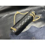 𝗖𝗛𝗔𝗡𝗘𝗟✦ 𝗖𝗹𝗮𝘀𝘀𝗶𝗰 𝗙𝗹𝗮𝗽 23S Camellia Adjustable Buckle CF Small Black Gold