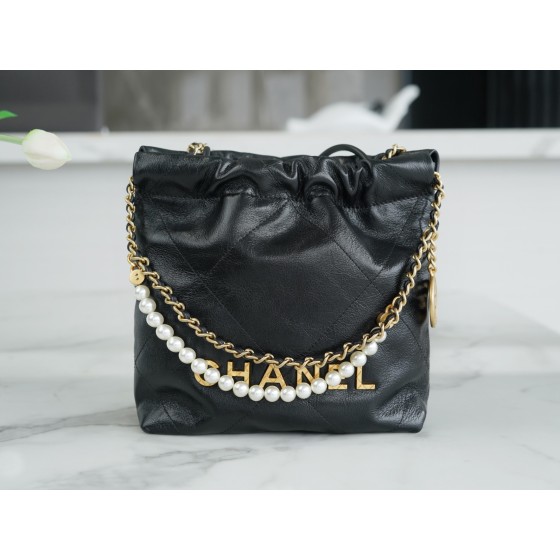 𝗖𝗛𝗔𝗡𝗘𝗟✦  23S 22Mini pearl chain bag black