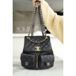 𝗖𝗛𝗔𝗡𝗘𝗟 23P New Duma Double Shoulder Cowhide Large Black