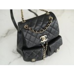 𝗖𝗛𝗔𝗡𝗘𝗟 23P New Duma Double Shoulder Cowhide Large Black