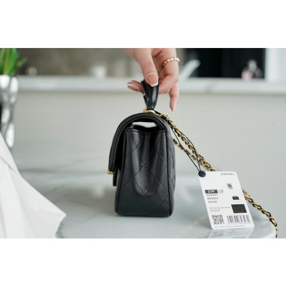 𝗖𝗛𝗔𝗡𝗘𝗟 𝗖𝗹𝗮𝘀𝘀𝗶𝗰 𝗙𝗹𝗮𝗽 2021 𝗦𝘀 Spring/Summer New Handle ℂ𝔽 𝑀𝑖𝑛𝑖✦ Black