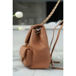 𝗖𝗛𝗔𝗡𝗘𝗟 23P New Duma Double Shoulder Cowhide Large Caramel