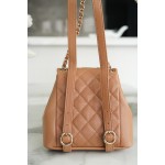 𝗖𝗛𝗔𝗡𝗘𝗟 23P New Duma Double Shoulder Cowhide Mini Caramel