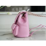 𝗖𝗛𝗔𝗡𝗘𝗟 23P New Duma Double Shoulder Cowhide Large Pink