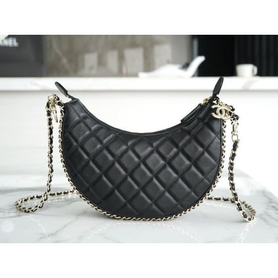 𝗖𝗛𝗔𝗡𝗘𝗟 23p moon/moon bag large black